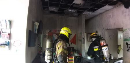 حريق في مبنى المركز الجماهيري في بلدة مشيرفة